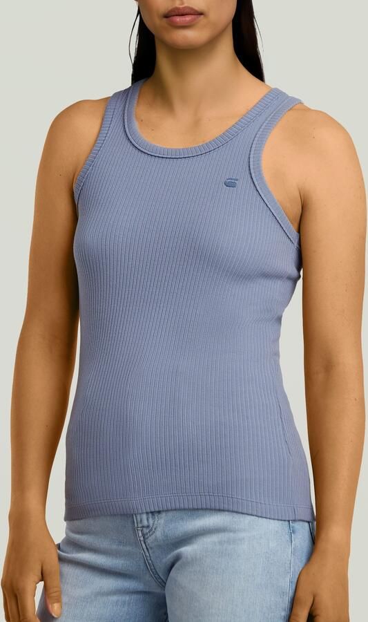 G-Star RAW Ribbed Tanktop Lichtblauw Dames - Foto 6
