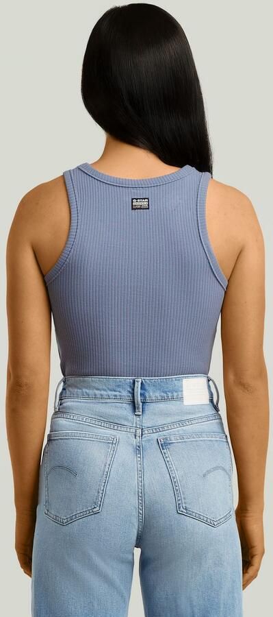 G-Star RAW Ribbed Tanktop Lichtblauw Dames - Foto 5