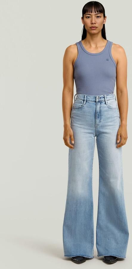 G-Star RAW Ribbed Tanktop Lichtblauw Dames - Foto 3