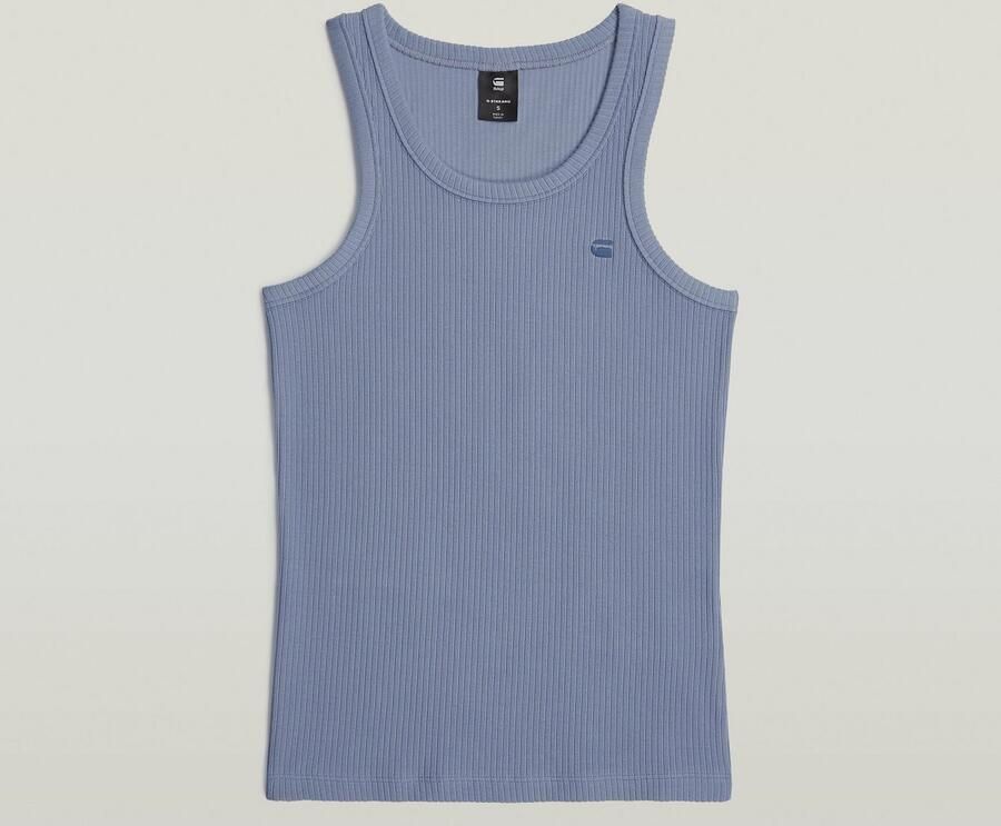 G-Star RAW Ribbed Tanktop Lichtblauw Dames - Foto 2