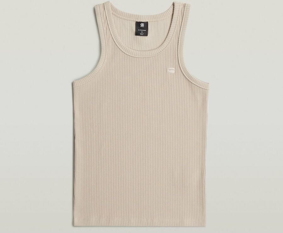 G-Star RAW Ribbed Tanktop Beige Dames