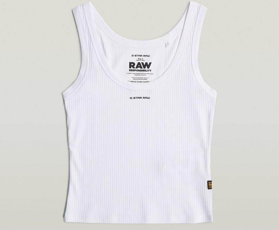 G-Star RAW Tanktop Slim Rib Tank met merkopschrift op borsthoogte - Foto 3