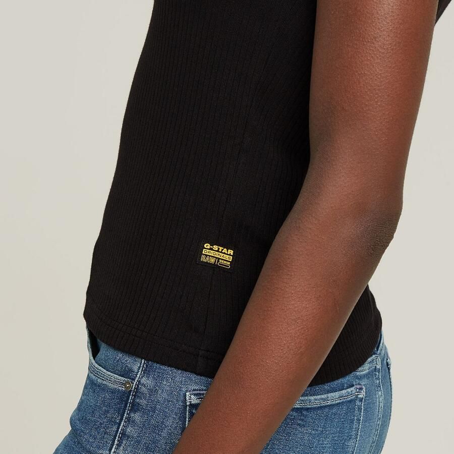 G-Star RAW Tanktop Slim Rib Tank met merkopschrift op borsthoogte - Foto 2