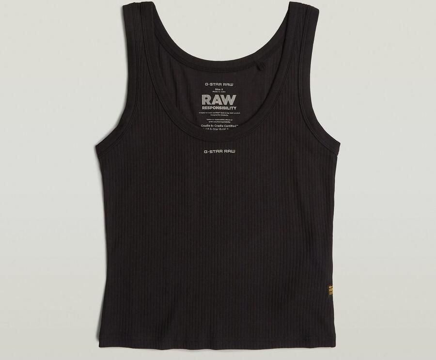 G-Star RAW Tanktop Slim Rib Tank met merkopschrift op borsthoogte - Foto 5