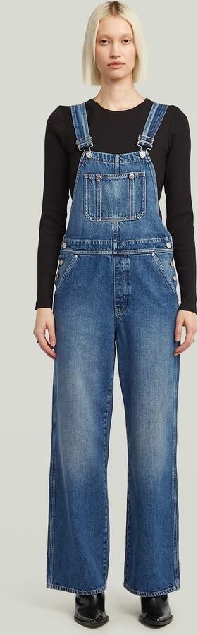 G-Star RAW Tuinbroek Straight Leg Dungaree met knopen aan de zijkanten - Foto 13