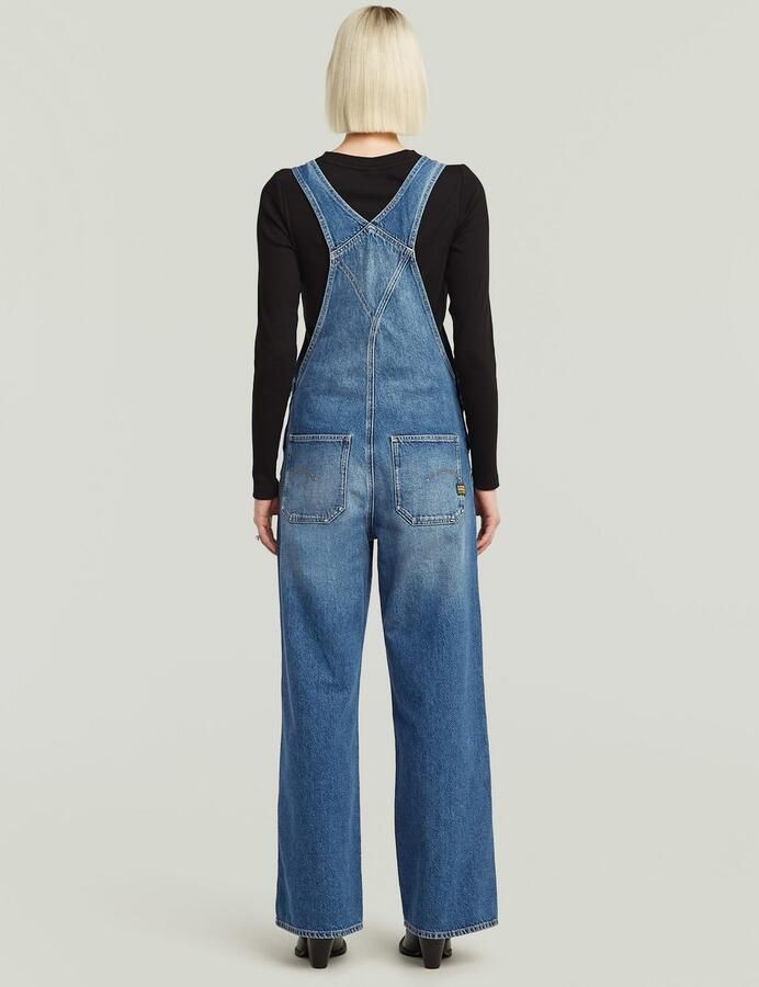 G-Star RAW Tuinbroek Straight Leg Dungaree met knopen aan de zijkanten - Foto 9
