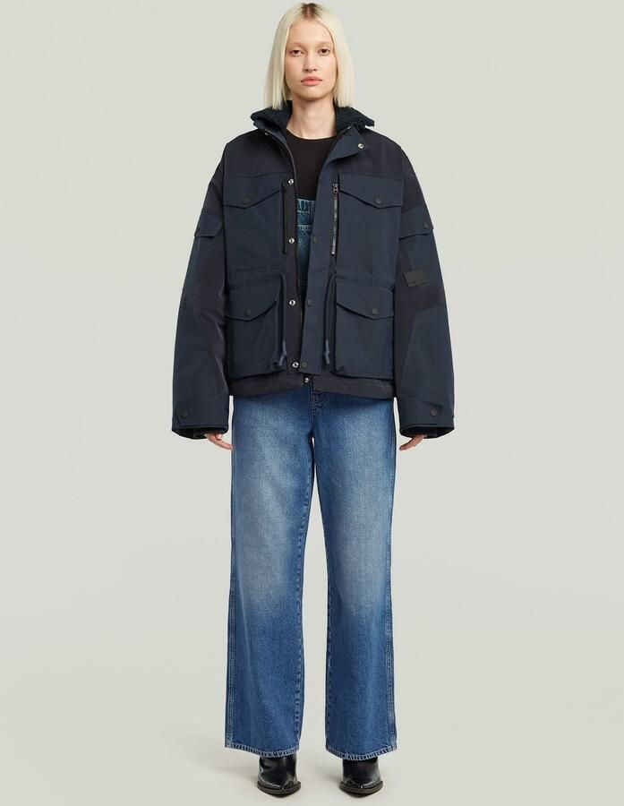 G-Star RAW Tuinbroek Straight Leg Dungaree met knopen aan de zijkanten - Foto 8