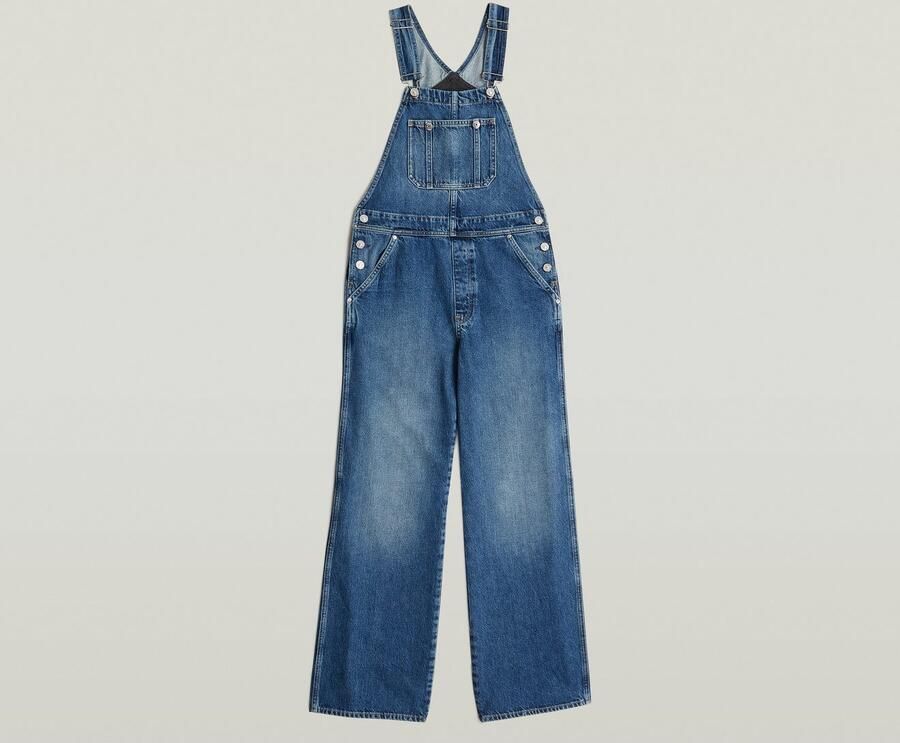 G-Star RAW Tuinbroek Straight Leg Dungaree met knopen aan de zijkanten - Foto 5