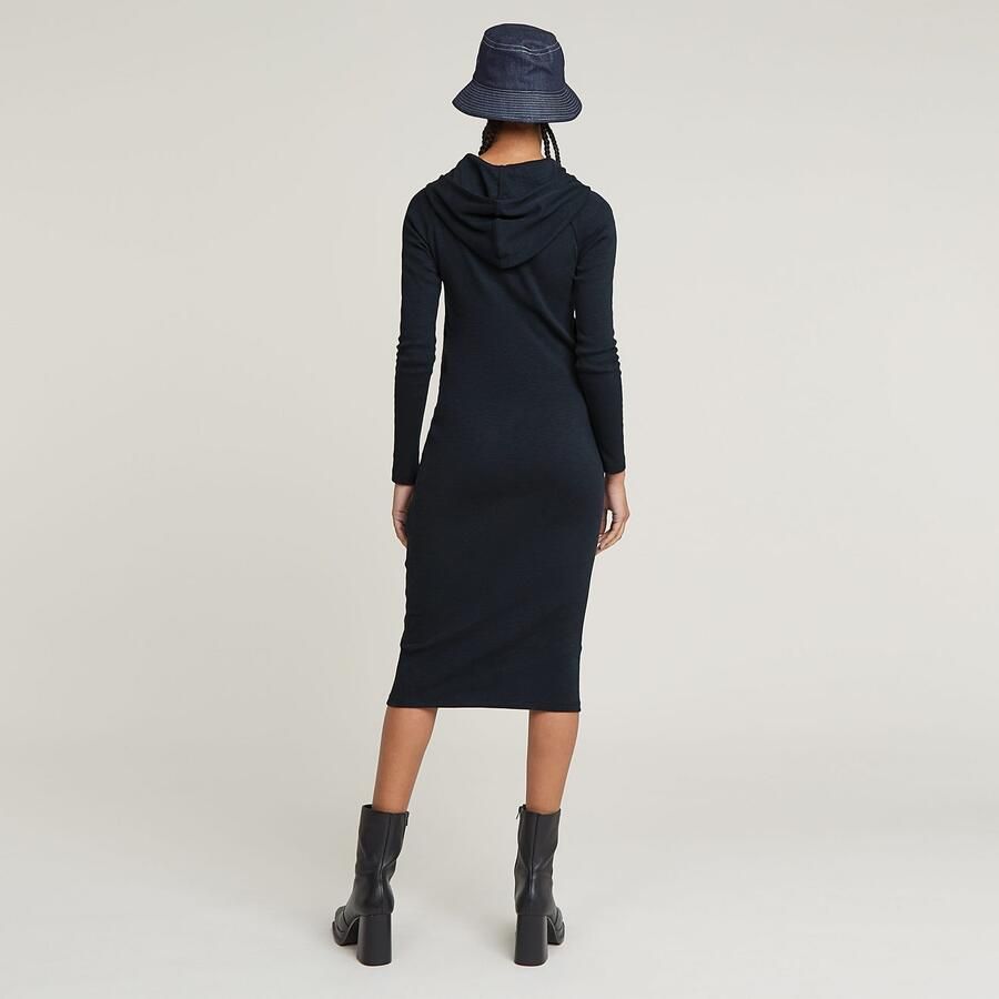 G-Star RAW Half Zip Slim Hoodie Jurk Donkerblauw Dames