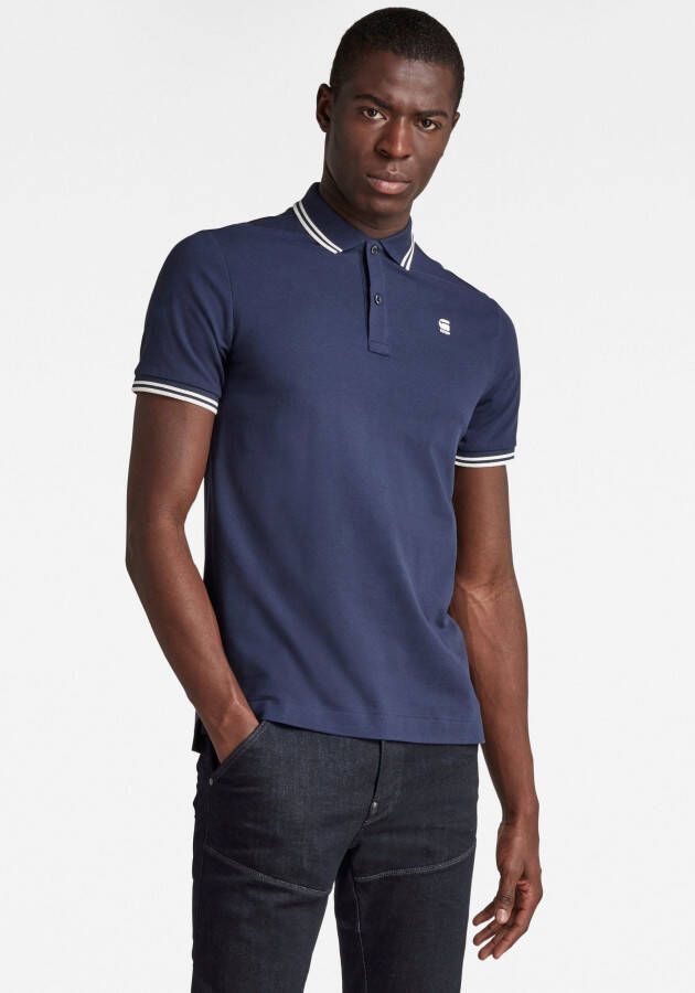 G-Star G Star RAW slim fit polo met biologisch katoen sartho blue milk - Foto 14