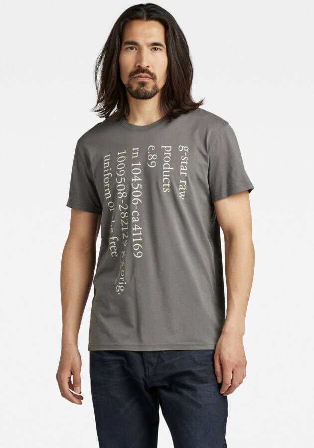 G-Star RAW Shirt met korte mouwen T-Shirt Lower case text