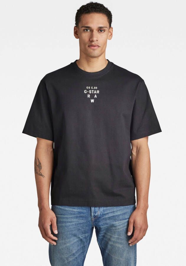 G-Star RAW Stencil Center Graphic Boxy T-Shirt Zwart Heren