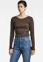G-Star RAW Shirt met lange mouwen Longsleeve Slim rib boatneck in geribde look met kleine logoprint op de voorkant - Thumbnail 2