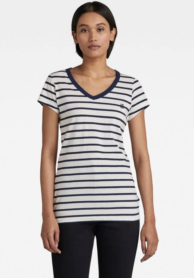 G-Star RAW Shirt met V-hals Eyben Slim Top met kleine -logoprint op borsthoogte
