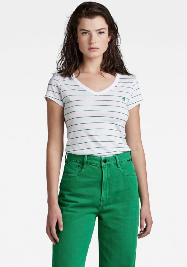 G-Star RAW Shirt met V-hals Eyben Slim Top met kleine -logoprint op borsthoogte