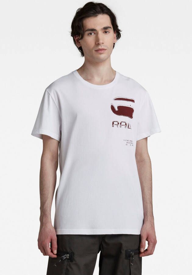 G-Star RAW G RAW Typography T-Shirt Wit Heren