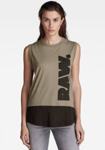 G-Star RAW T-shirt Lash color block tank to met grafische logo-print voor