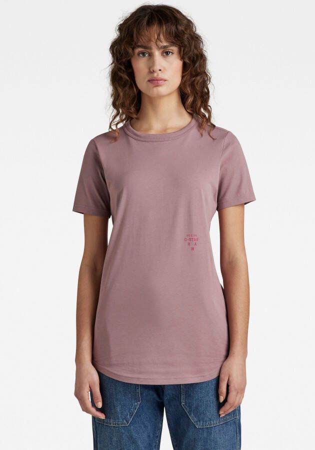 G-Star RAW T-shirt Mysid long slim logo r t met grafische print voor
