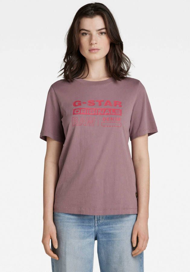 G-Star RAW T-shirt Originals label regular met frontprint