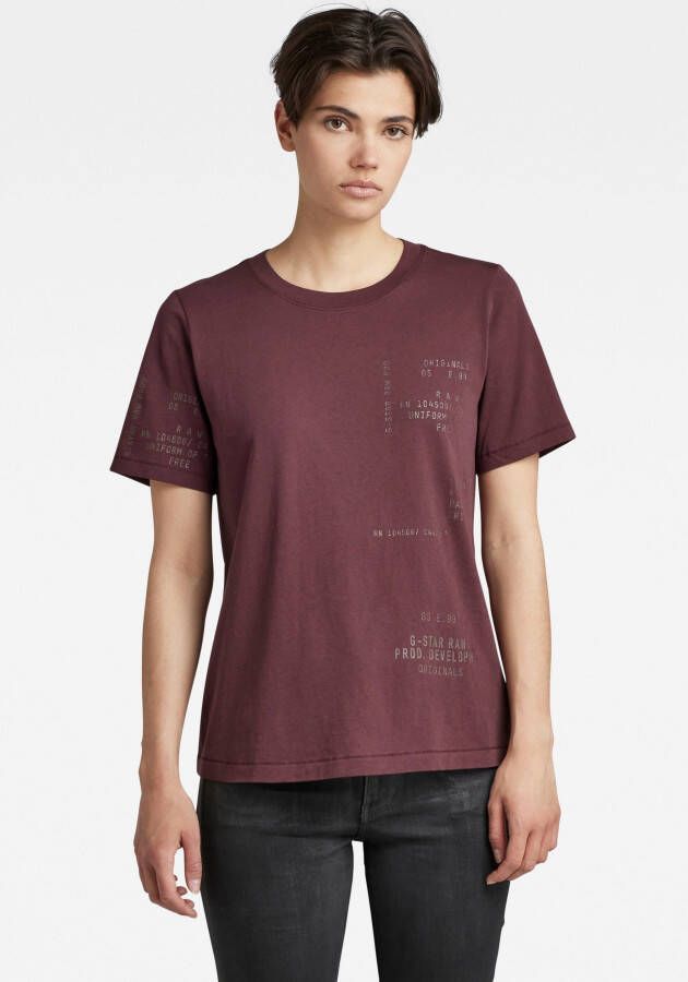 G-Star RAW Type Face Graphic Top Paars Dames