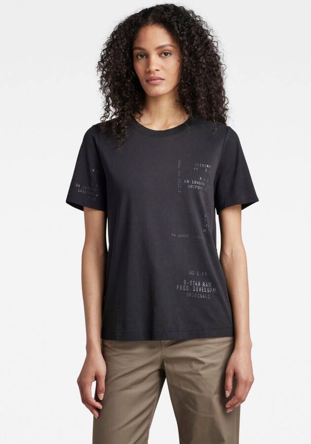G-Star RAW Type Face Graphic Top Zwart Dames