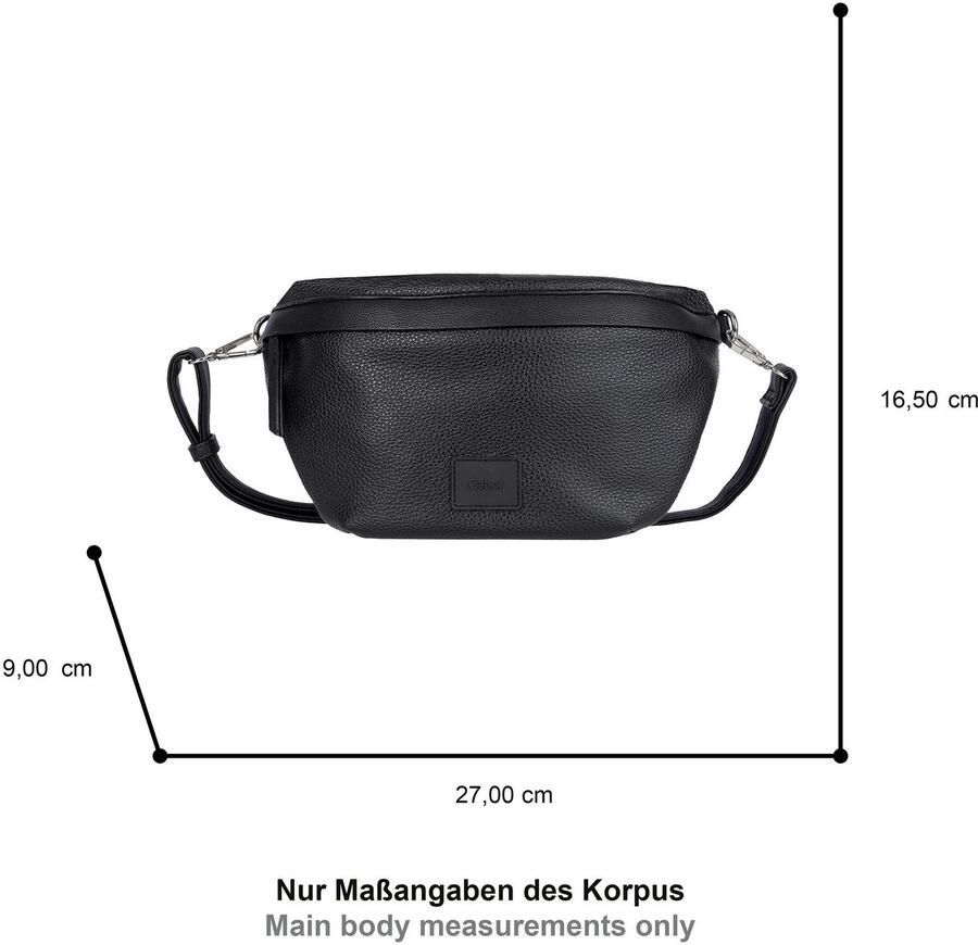 Gabor Buiktasje Elfie uit fijn nerf glad kunstleer en met een logo rubber patch