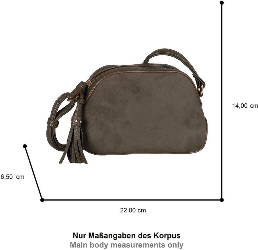 Gabor Handtas Anthea Combinatie van veloursimitatie en leerimitatie en met klinknagels bezette hangers