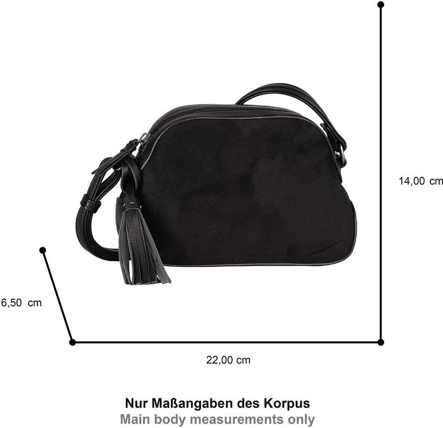 Gabor Handtas Anthea Combinatie van veloursimitatie en leerimitatie en met klinknagels bezette hangers