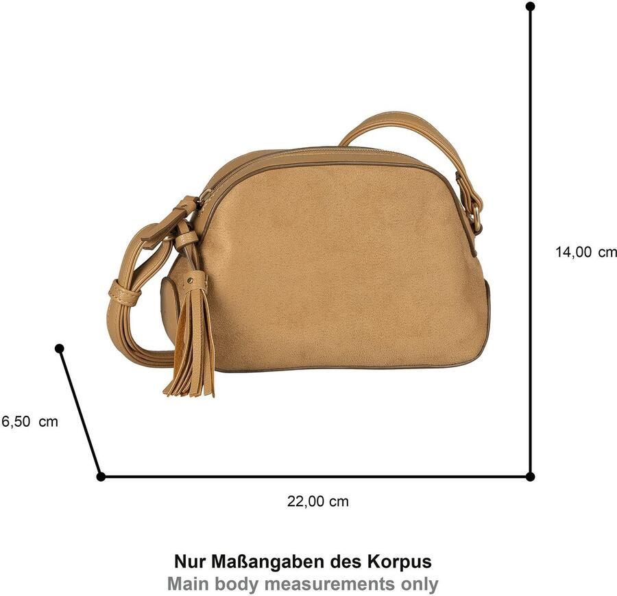 Gabor Handtas Anthea Combinatie van veloursimitatie en leerimitatie en met klinknagels bezette hangers