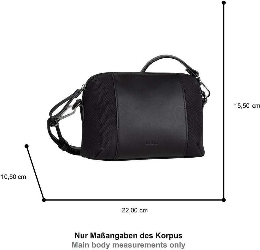 Gabor Handtas WANDA van licht generfd imitatieleer met slangenstructuur en stiksels