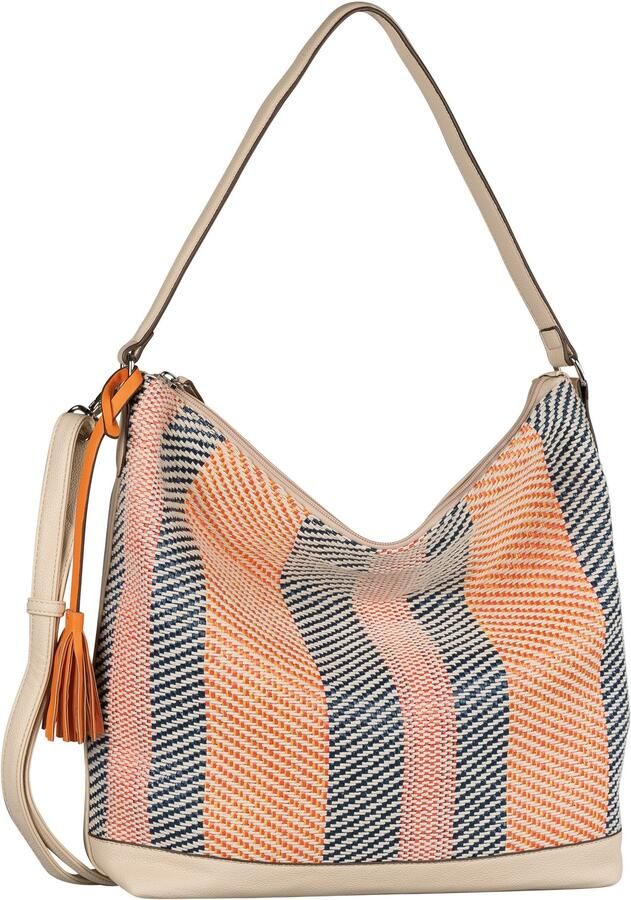 Gabor Hobo-tas Annett in bamboe-look bezet met glad kunstleer en een franjes hanger - Foto 4