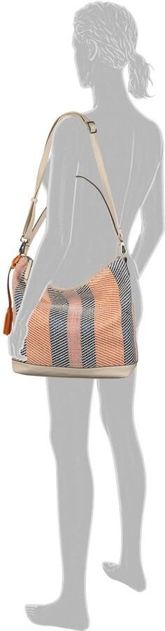 Gabor Hobo-tas Annett in bamboe-look bezet met glad kunstleer en een franjes hanger - Foto 3