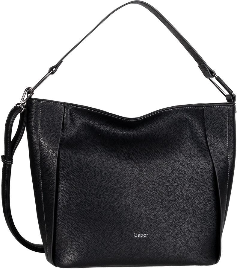 Gabor Hobo-tas Brianne van licht generfd imitatieleer met decoratieve plooien en kleurranden - Foto 5