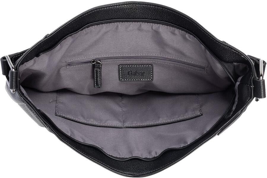 Gabor Hobo-tas Brianne van licht generfd imitatieleer met decoratieve plooien en kleurranden - Foto 3