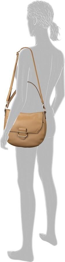 Gabor Hobo-tas MELORA licht generfd imitatieleer met fijn logo en gouden metalen ring - Foto 4