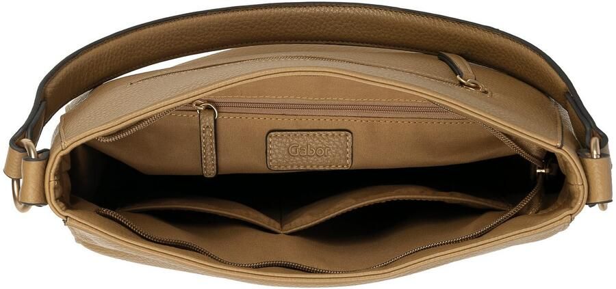 Gabor Hobo-tas MELORA licht generfd imitatieleer met fijn logo en gouden metalen ring - Foto 3