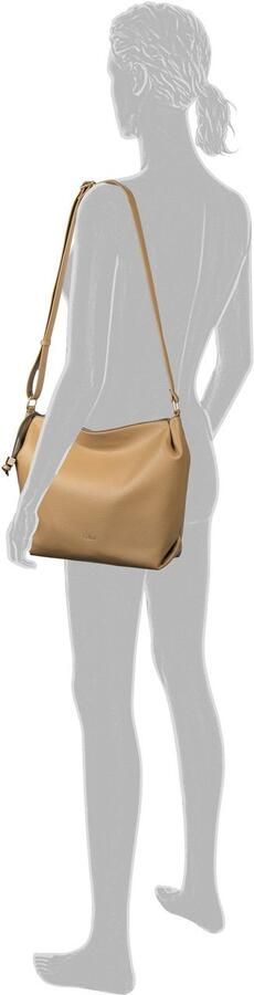 Gabor Hobo-tas TELIA discrete plooien elegante ritssluiting met gouden sierkubus - Foto 4