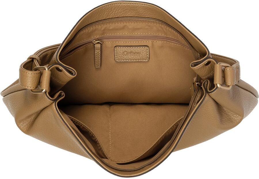 Gabor Hobo-tas TELIA discrete plooien elegante ritssluiting met gouden sierkubus - Foto 2