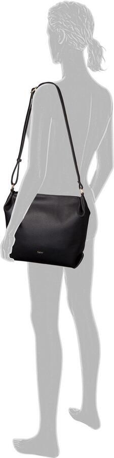 Gabor Hobo-tas TELIA discrete plooien elegante ritssluiting met gouden sierkubus - Foto 4