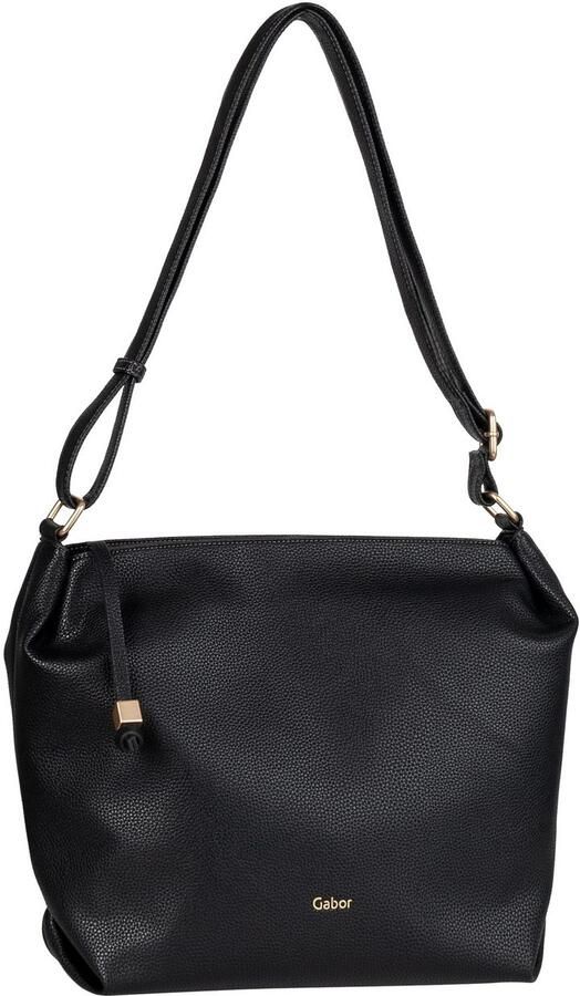 Gabor Hobo-tas TELIA discrete plooien elegante ritssluiting met gouden sierkubus - Foto 3