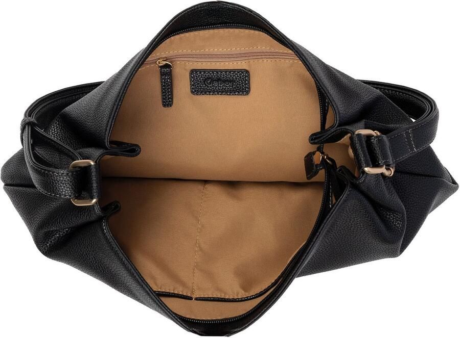 Gabor Hobo-tas TELIA discrete plooien elegante ritssluiting met gouden sierkubus - Foto 2