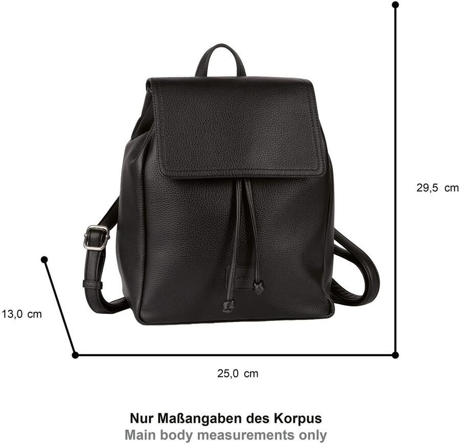 Gabor Rugzak Elfie uit fijn nerf glad kunstleer en met een logo rubber patch