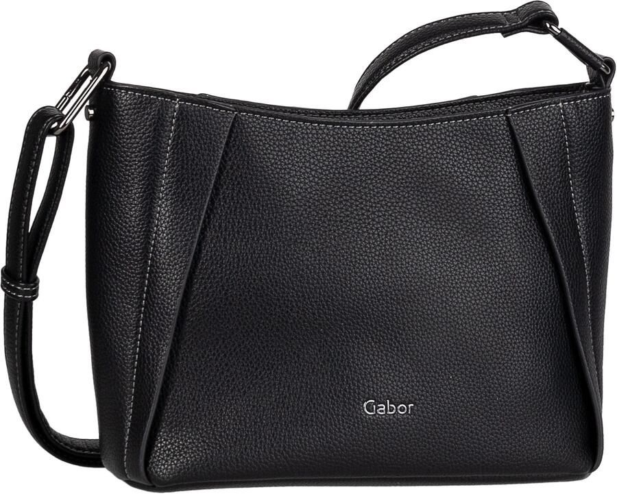 Gabor Schoudertas Brianne van licht generfd imitatieleer met decoratieve plooien en kleurranden - Foto 4