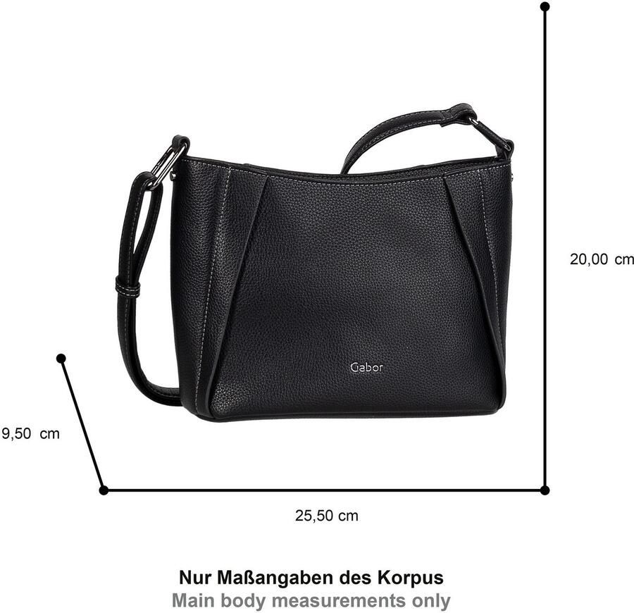 Gabor Schoudertas Brianne van licht generfd imitatieleer met decoratieve plooien en kleurranden