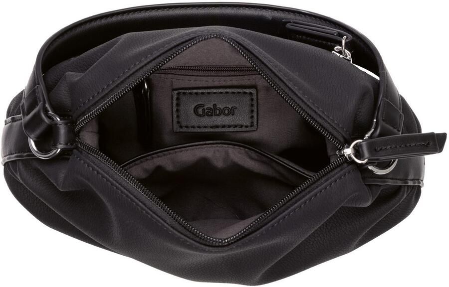 Gabor Schoudertas Daja van zacht materiaal met zijlijke rimpelingen glanzend geweven band - Foto 2