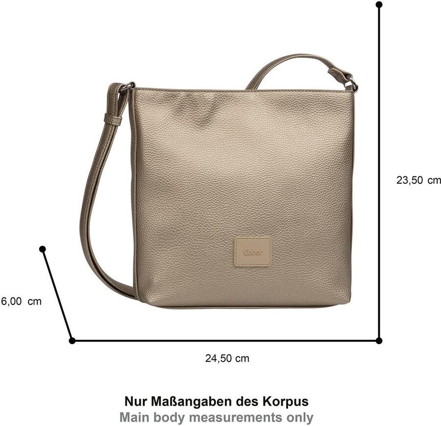 Gabor Schoudertas Elfie uit fijn nerf glad kunstleer en met een logo rubber patch