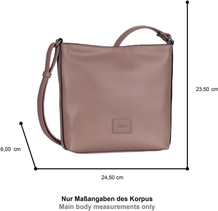 Gabor Schoudertas Elfie uit fijn nerf glad kunstleer en met een logo rubber patch