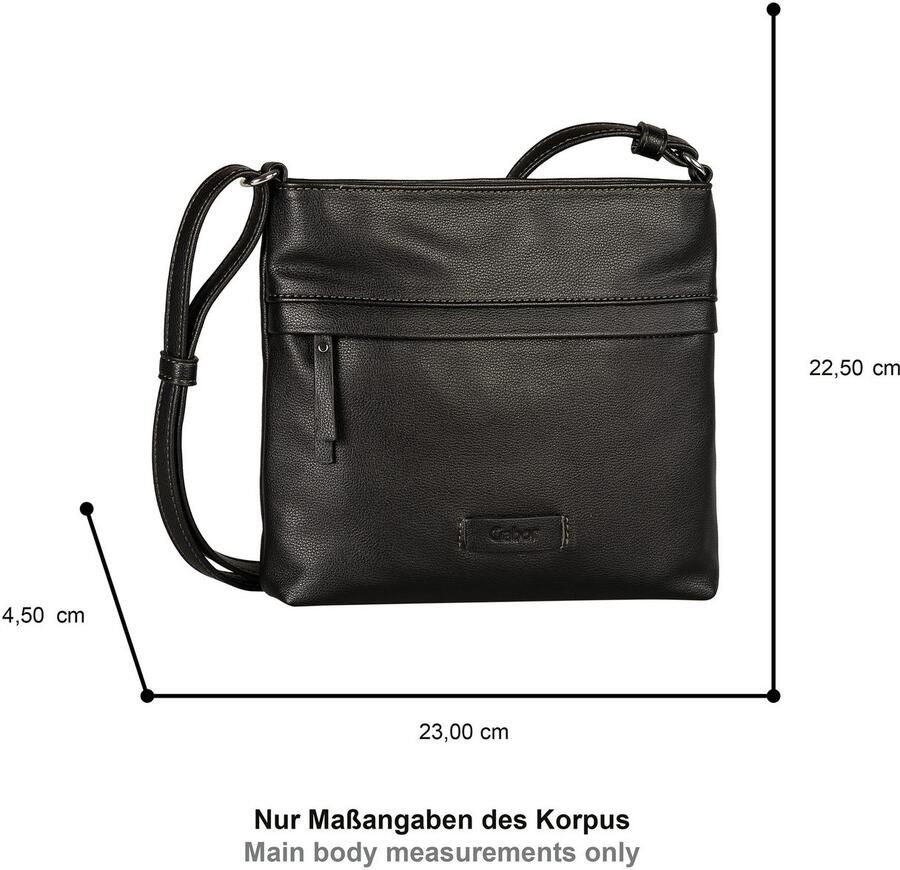 Gabor Schoudertas Faye van fijn generfd imitatieleer in een rechtlijnige stijl met zes vakken