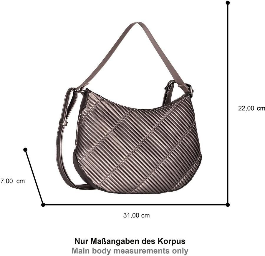 Gabor Schoudertas Finley gestikte plooien op zacht imitatieleer in diagonale lijnen