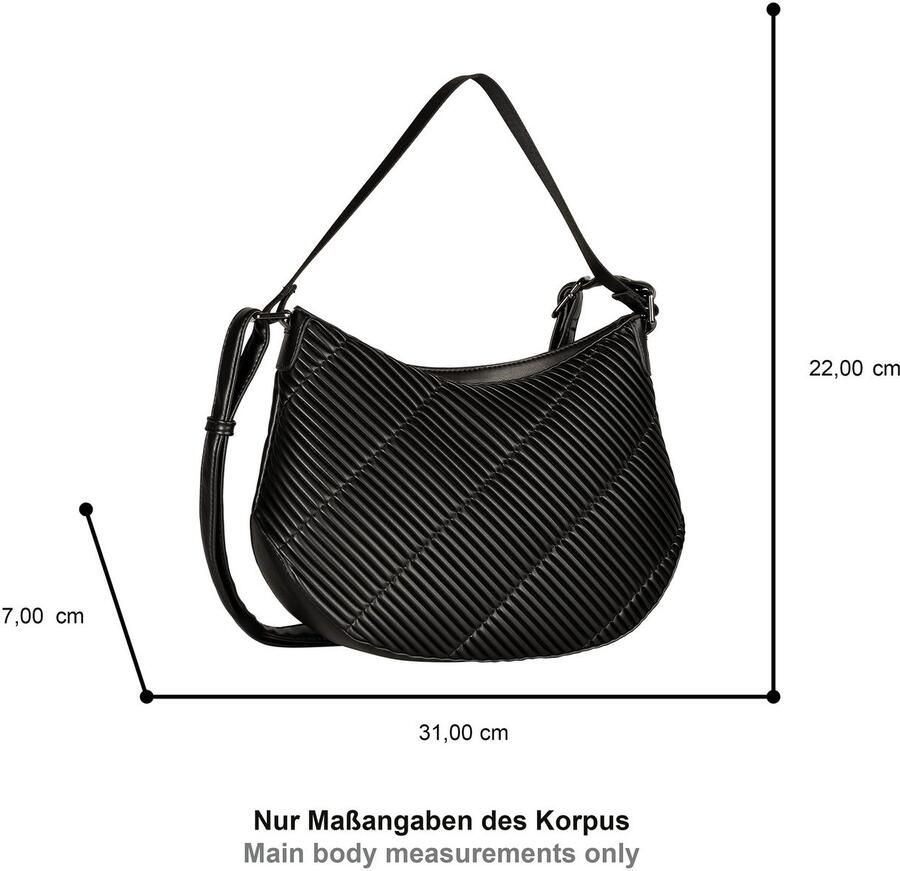 Gabor Schoudertas Finley gestikte plooien op zacht imitatieleer in diagonale lijnen